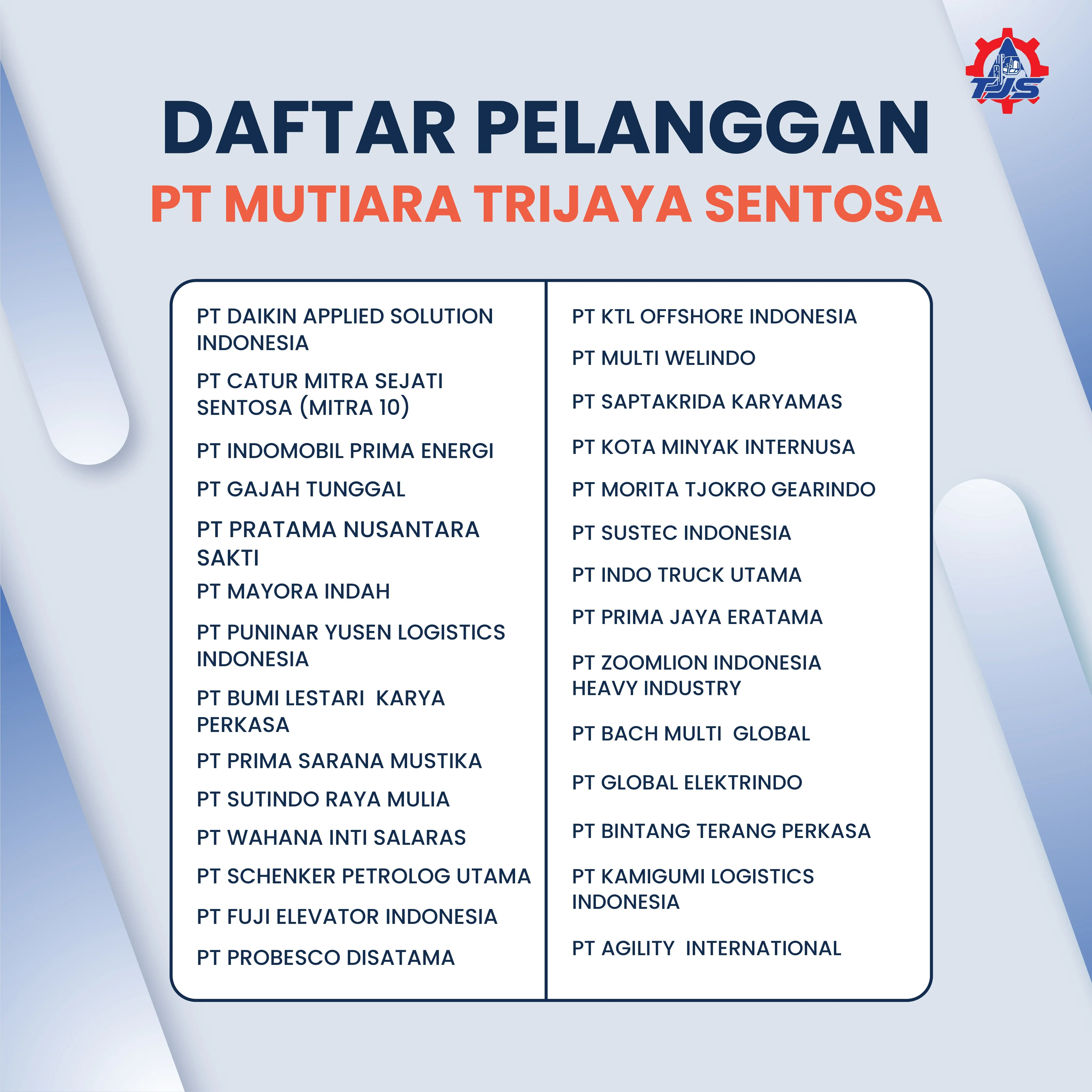 Perusahaan Yang Telah Mempercayai Kami | Blog | PT. Mutiara Trijaya Sentosa